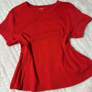 Old Navy Women's Bright Red Short Sleeve Tee